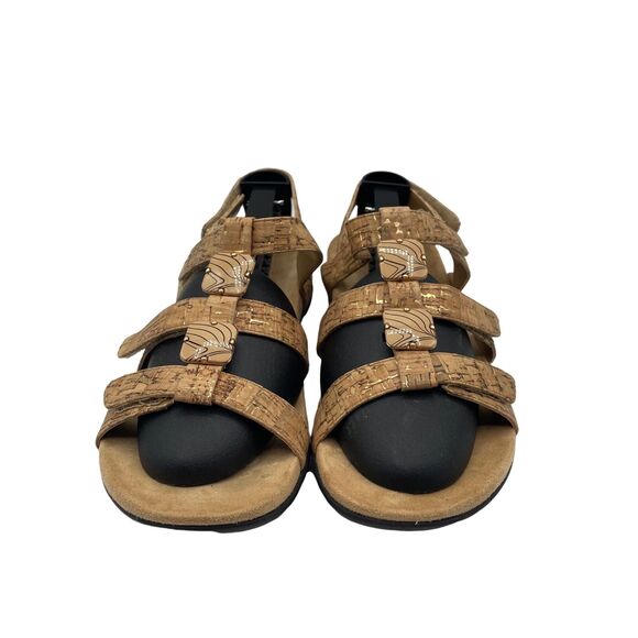 Vionic Amber 44 Sandals Orthaheel Ankle Strap Gold Comfort Cork Womens Size 7 - Picture 2 of 9